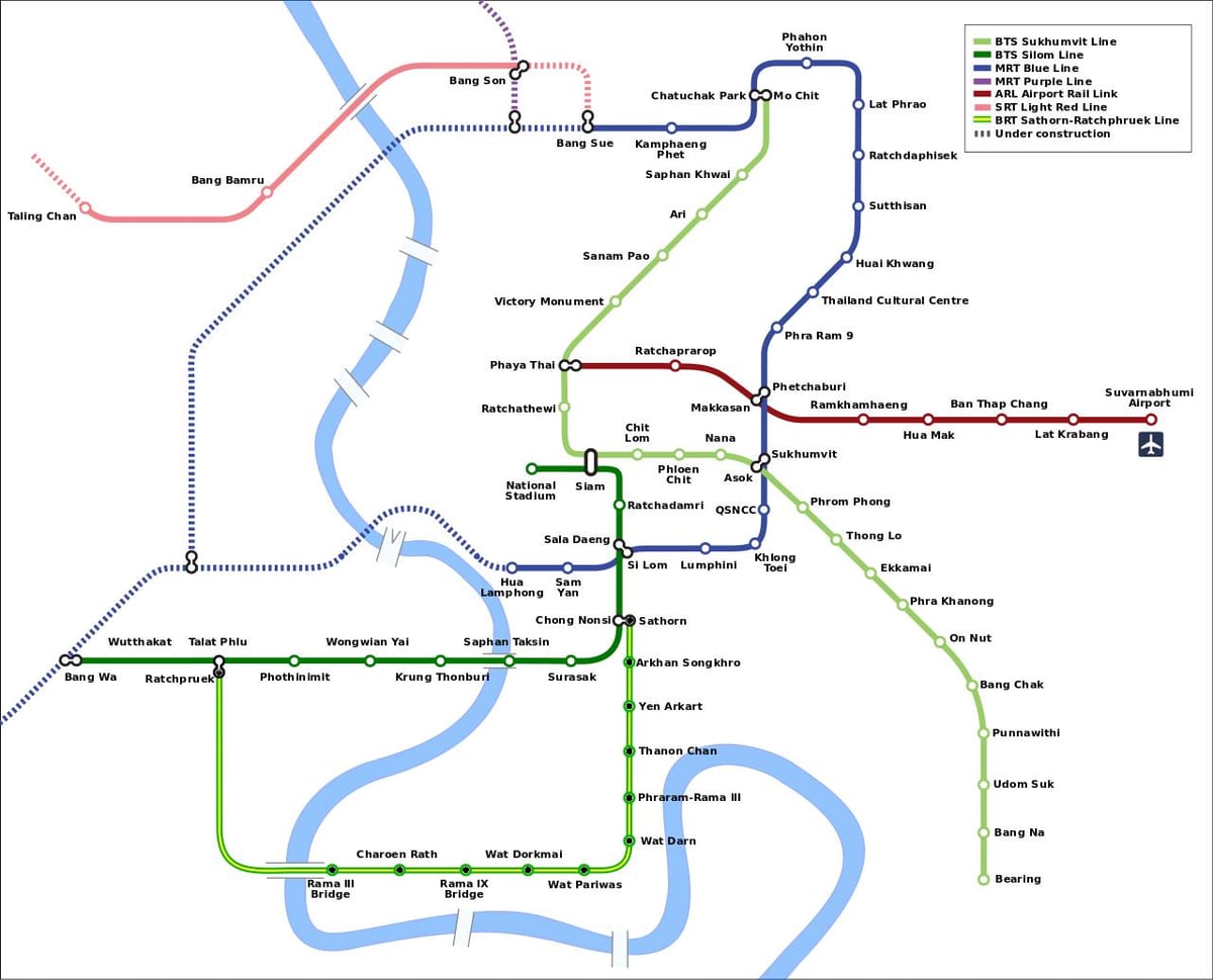 mrt نقشہ بینکاک ، تھائی لینڈ