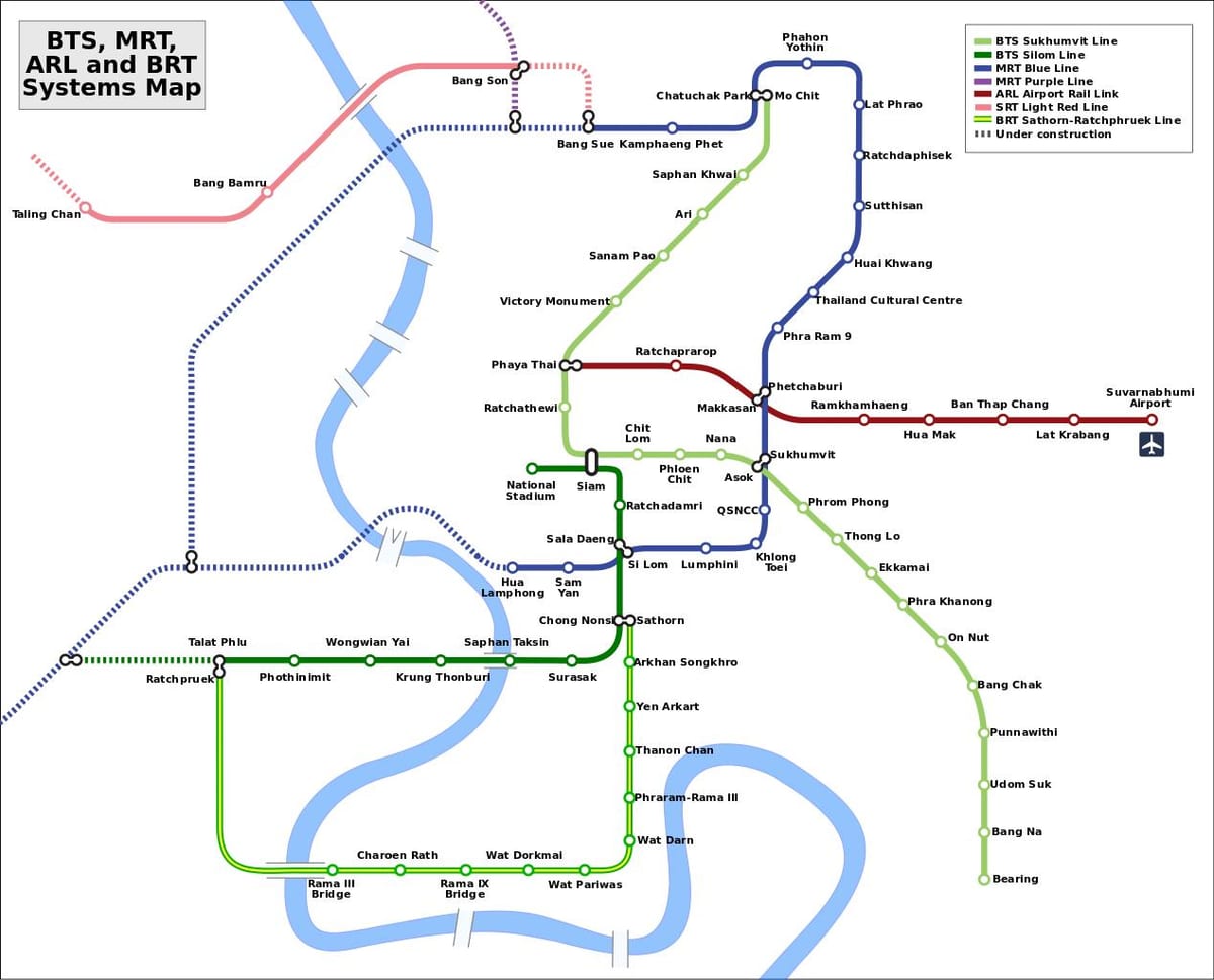 بینکاک mrt lrt نقشہ