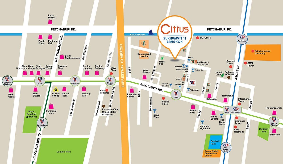 sukhumvit soi 11 بینکاک نقشہ