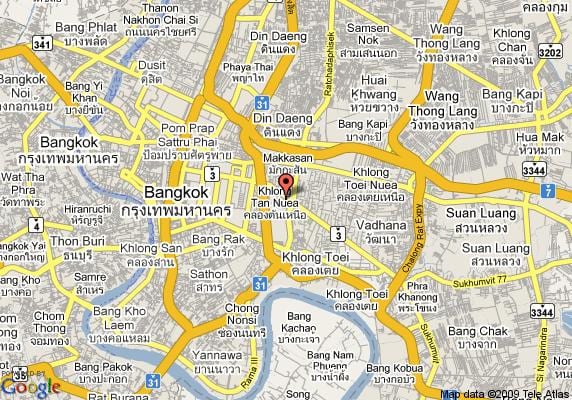 نقشہ کے sukhumvit علاقے بینکاک