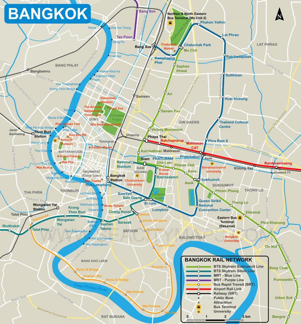 نقشہ کے بینکاک شہر کے مرکز