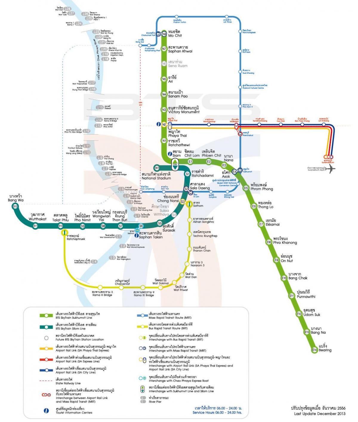 بینکاک شہر ٹرین کا نقشہ