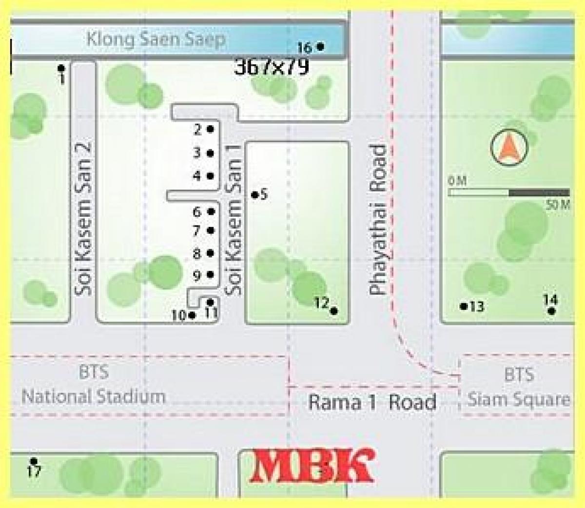 mbk شاپنگ مال میں بینکاک نقشہ